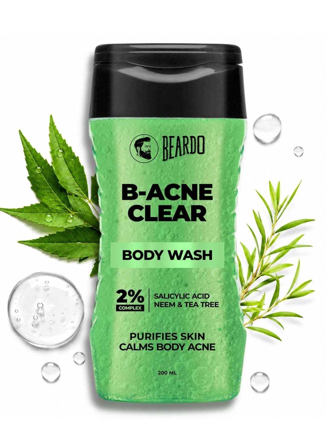 BEARDO Men B-Acne Clear Body Wash with Neem & Salicylic Acid - 200 ml - view 1
