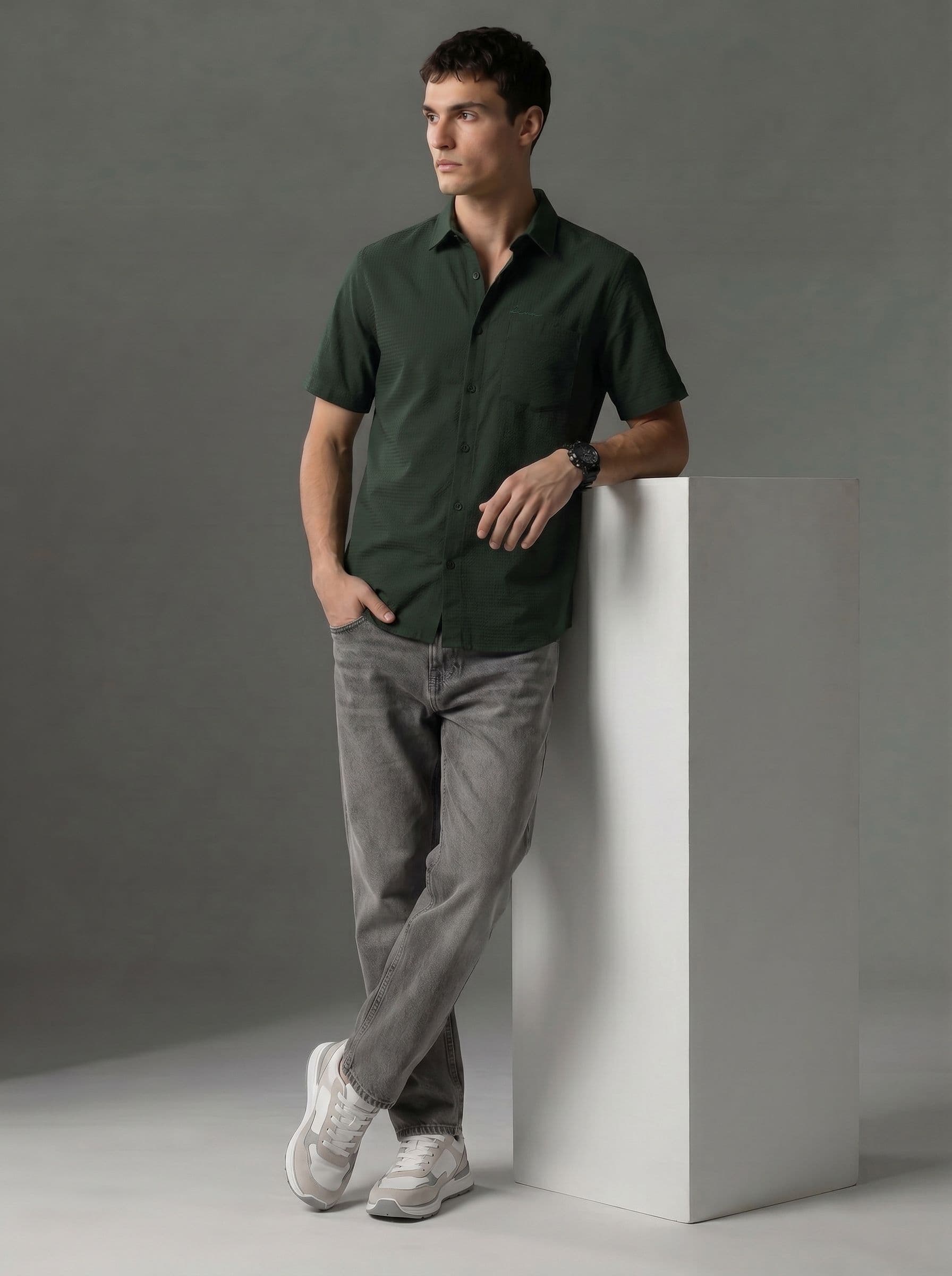 FCUK Textured Pure Cotton Casual Shirt - view 1