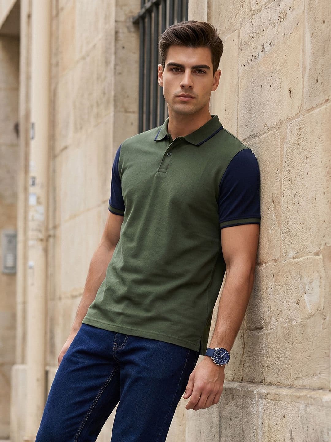 encore by INVICTUS Colourblocked Polo Collar T-shirt - view 1