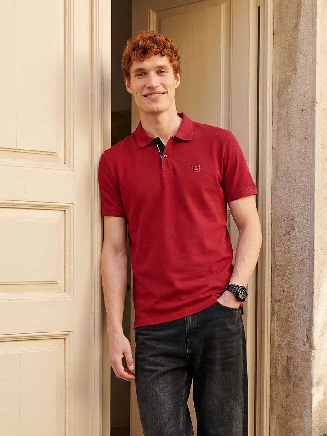 Mast & Harbour Polo Collar Pure Cotton T-shirt - view 1