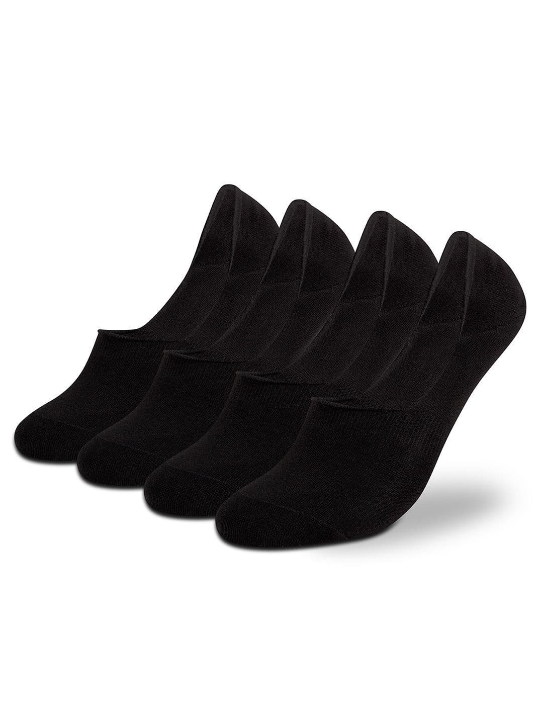 Supersox Man Pack of 4 Low Cut No Show Breathable Cotton Loafer Black Socks - view 1
