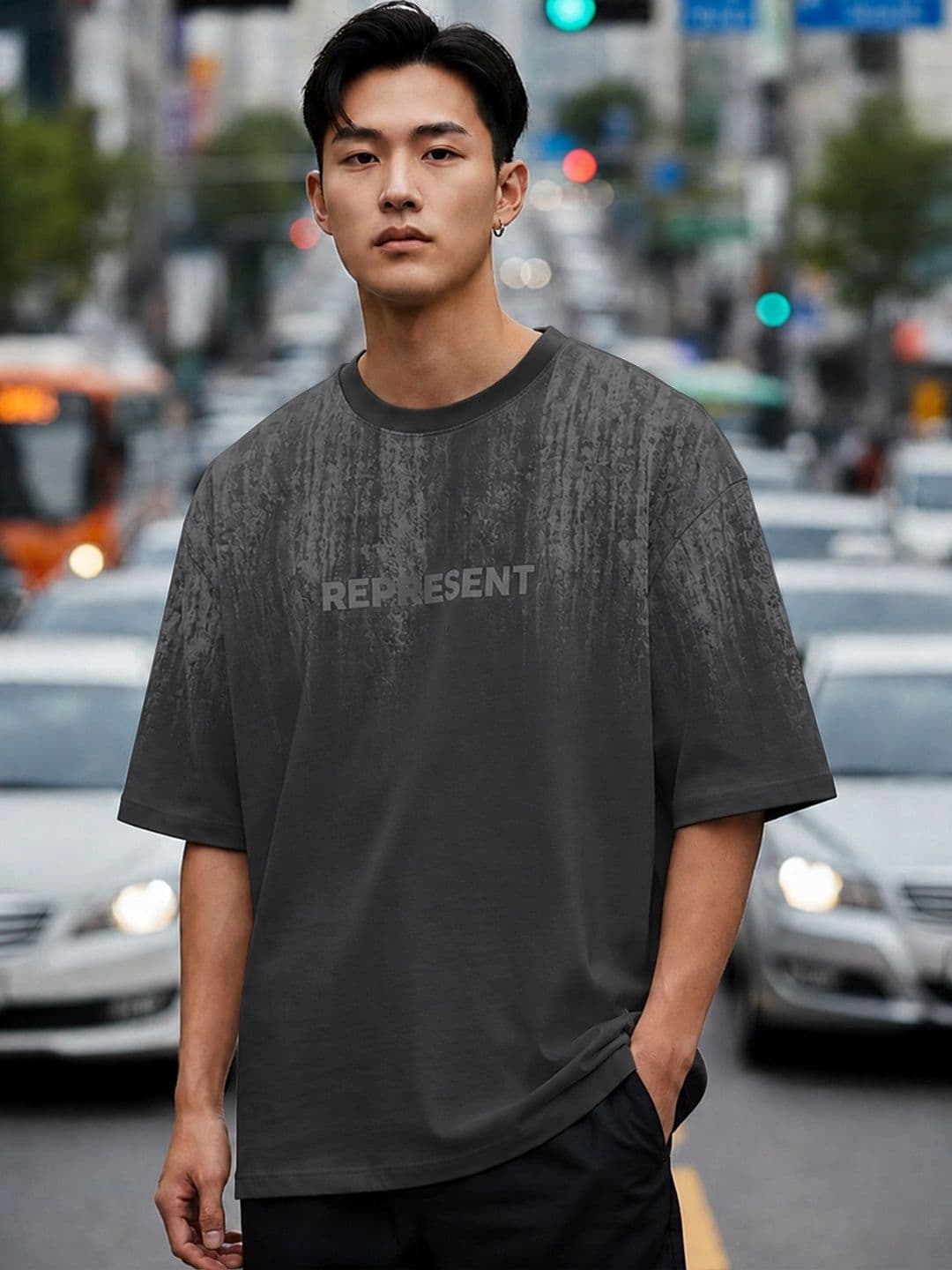 JUMPCUTS Men Typography Printed Drop-Shoulder Sleeves Cotton T-shirt - view 1