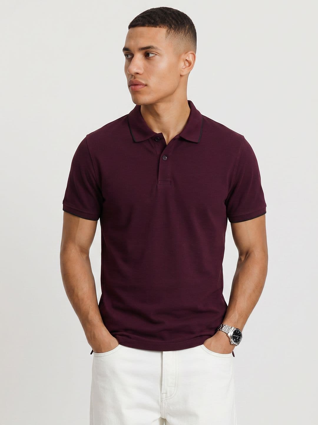 The Roadster Life Co. Polo Collar Pure Cotton T-shirt - view 1