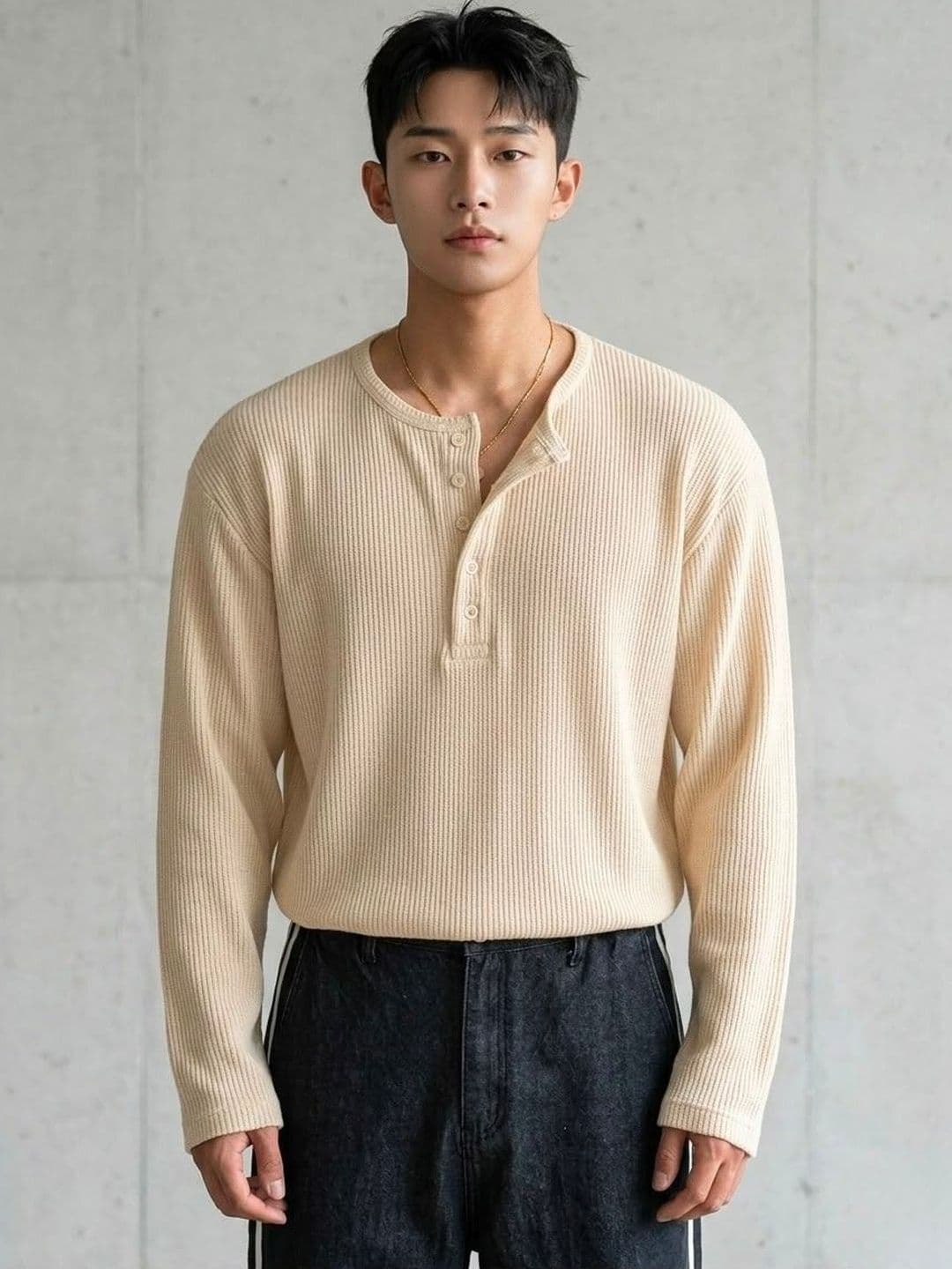 Else and What Men Henley Neck T-shirt - view 1