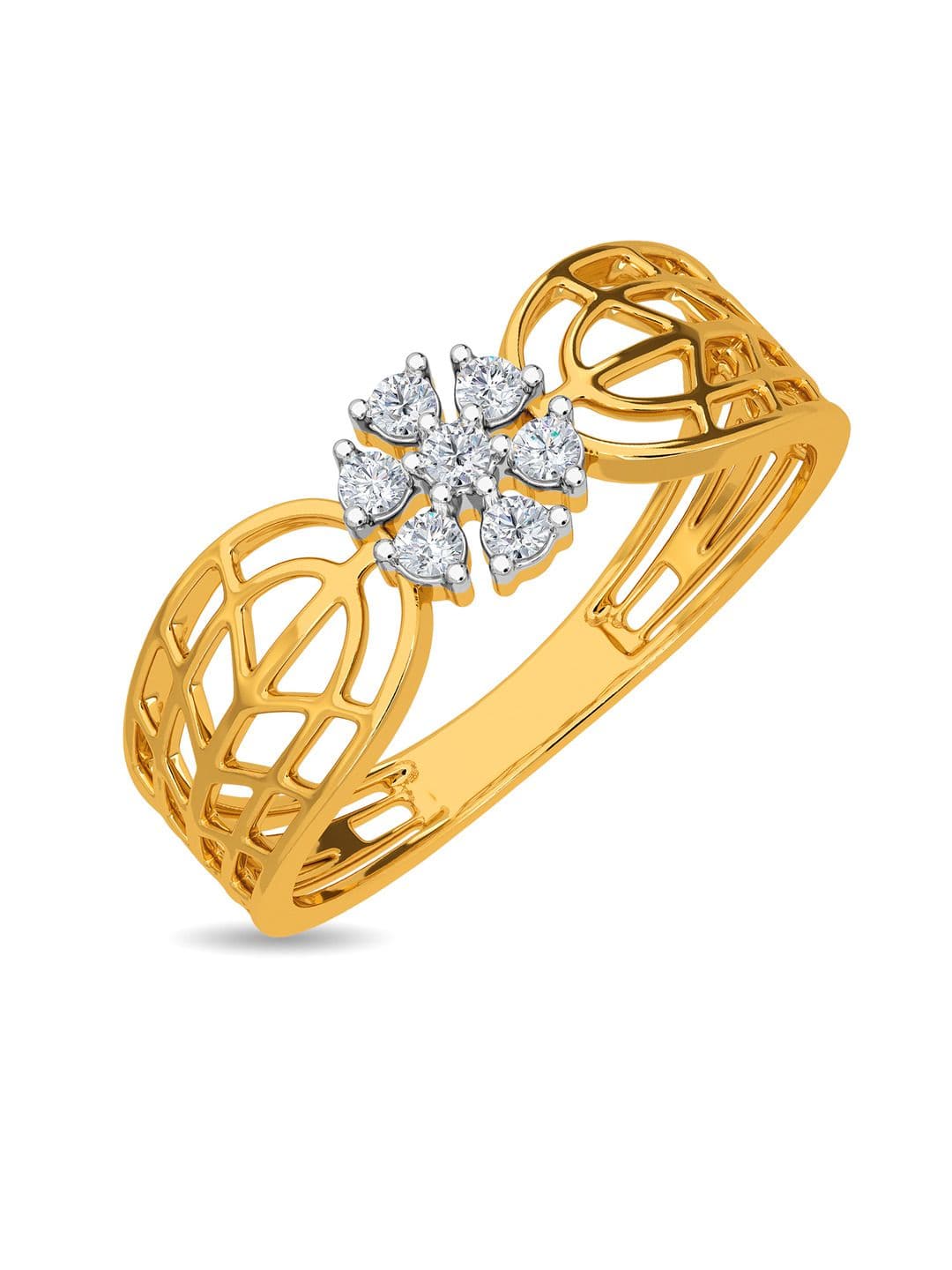 KISNA DIAMOND AND GOLD JEWELLERY Women 14kt 0.1CT Ring Diamond 1.27g - view 1