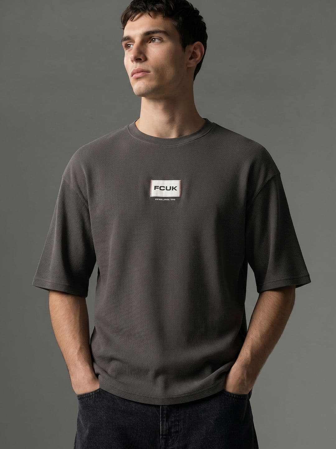FCUK Oversized Textured T-shirt - view 1