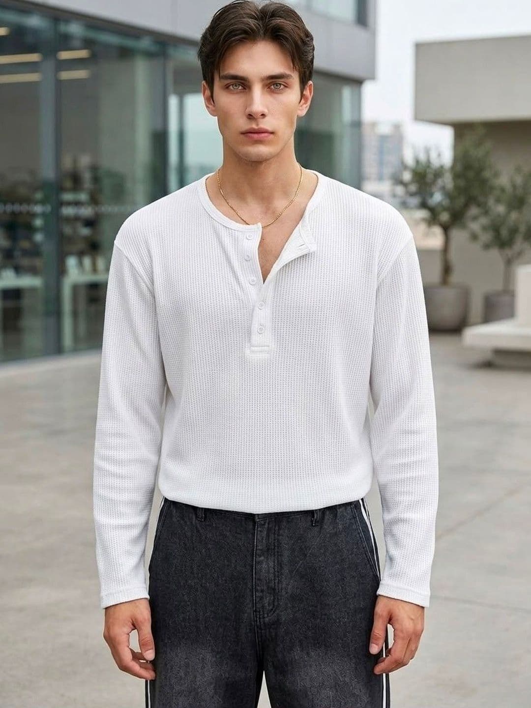 Else and What Men Henley Neck T-shirt - view 1