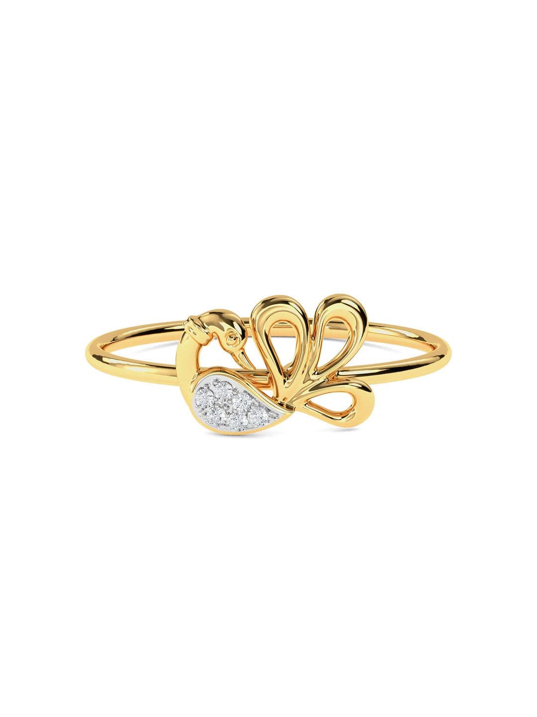 KISNA DIAMOND AND GOLD JEWELLERY 18KT Peacock Feather Finger Ring Diamond 0.02 CT - view 1