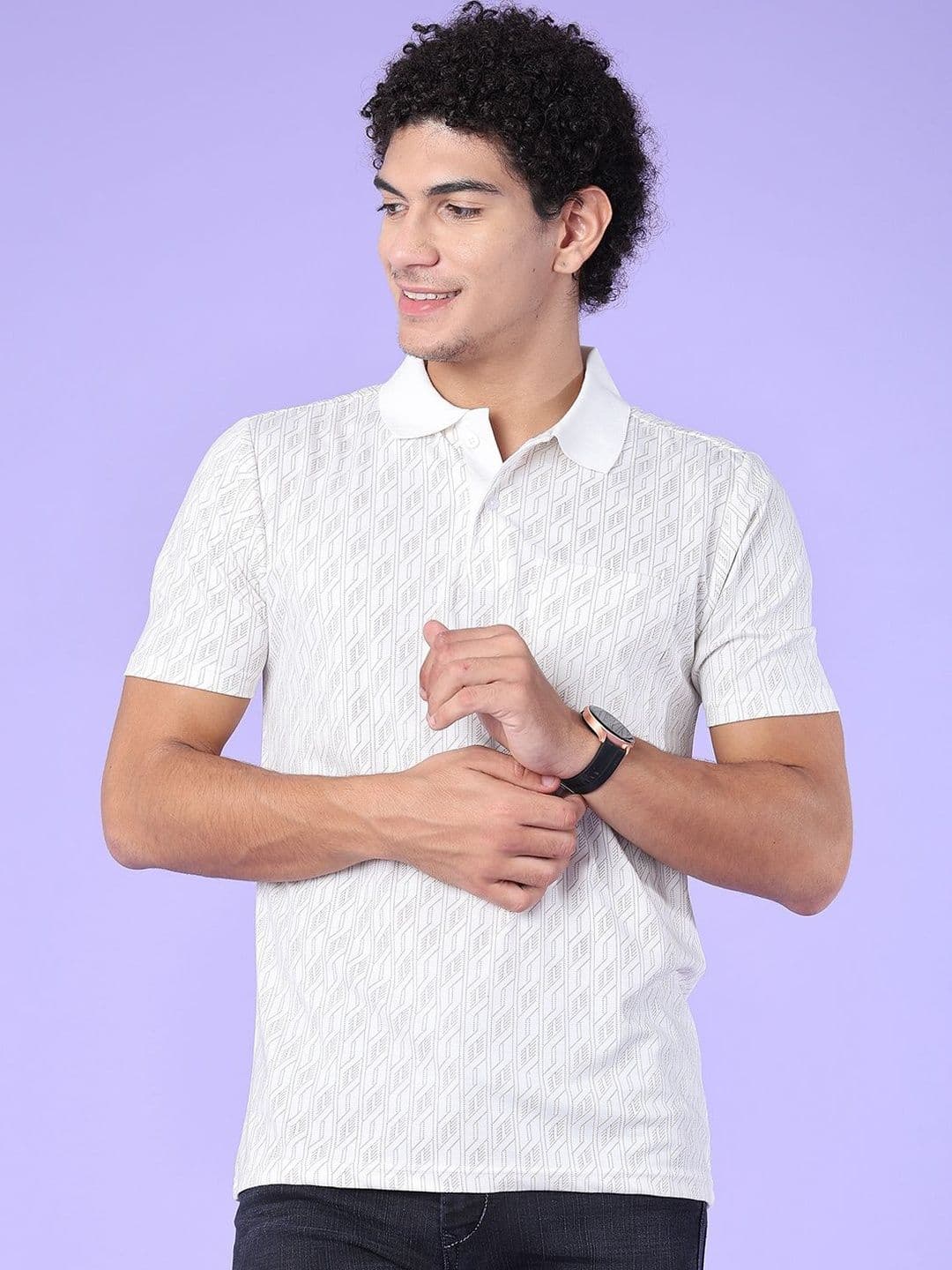 V-Mart Men Printed Polo Collar Pockets T-shirt - view 1