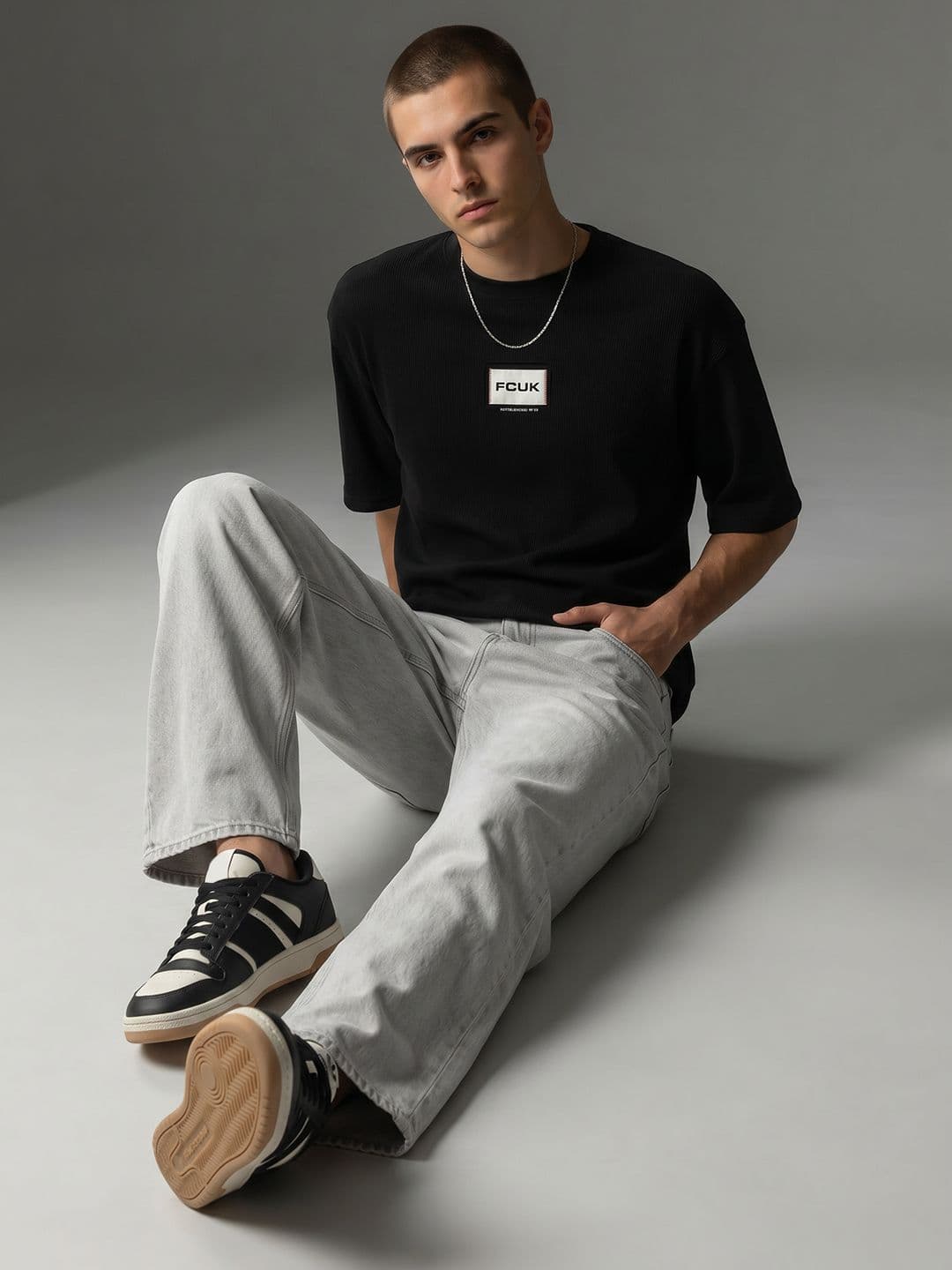 FCUK Oversized Textured T-shirt - view 1