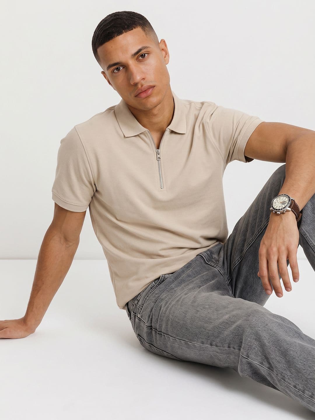The Roadster Life Co. Polo Collar Pure Cotton T-shirt - view 1