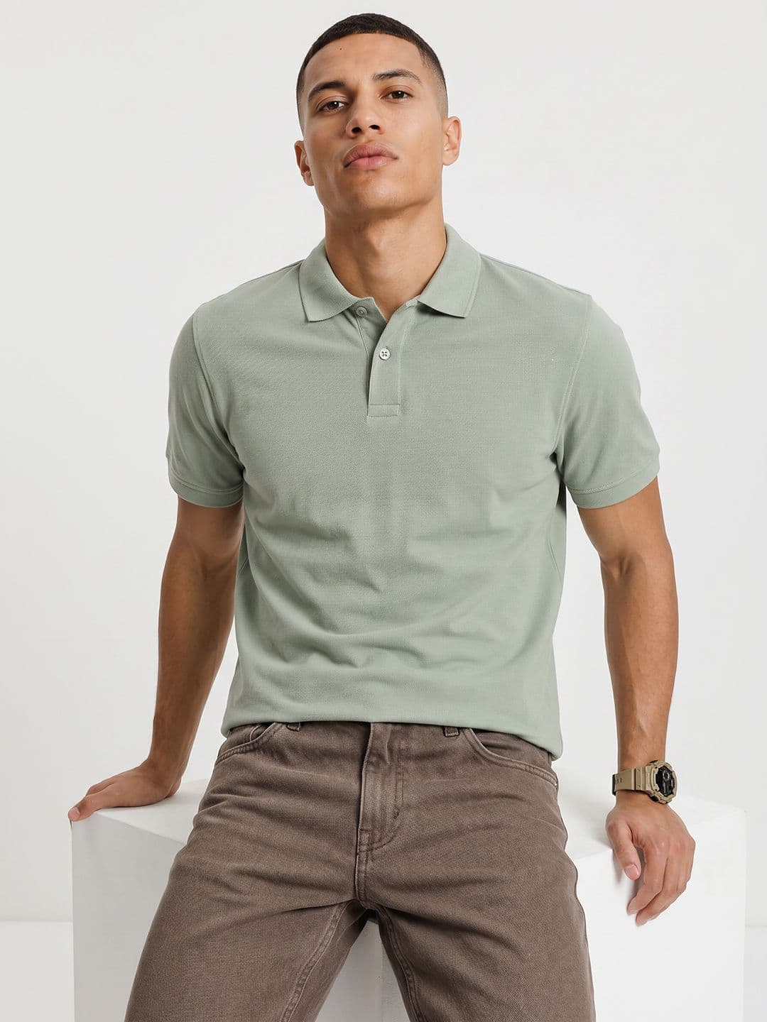 The Roadster Life Co. Polo Collar Pure Cotton T-shirt - view 1