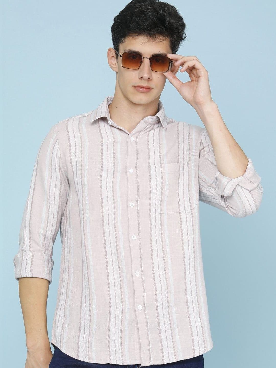 V-Mart Men Slim Fit Striped Casual Shirt - view 1