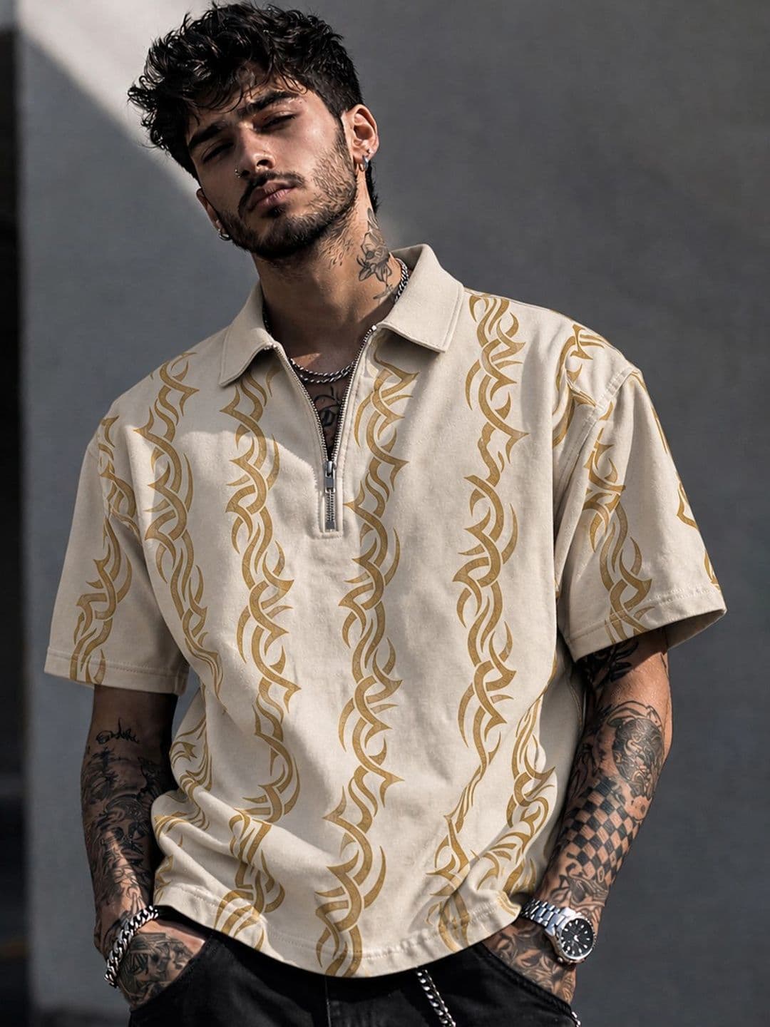 Force Men Printed Polo Collar T-shirt - view 1