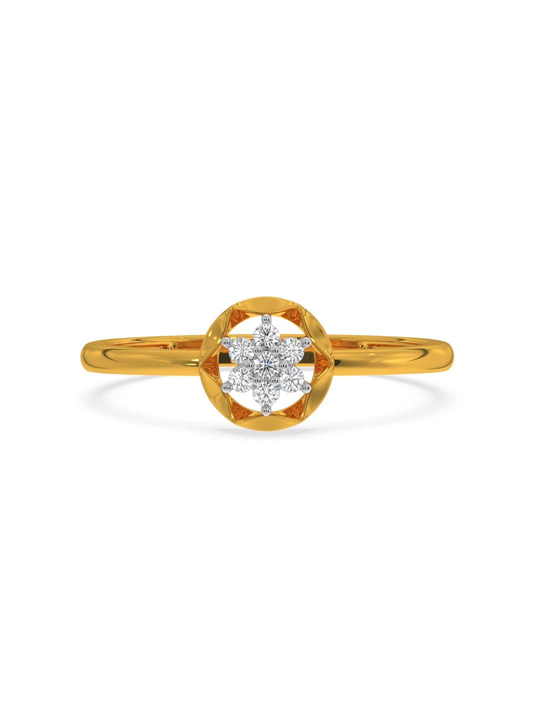 KISNA DIAMOND AND GOLD JEWELLERY Women 14KT Yellow Gold Finger Ring Diamond 0.07g - view 1