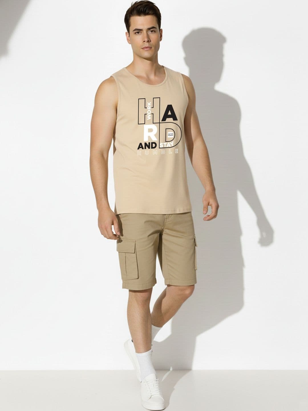 SKY HARBOAR Printed Cotton Gym Vest - view 1