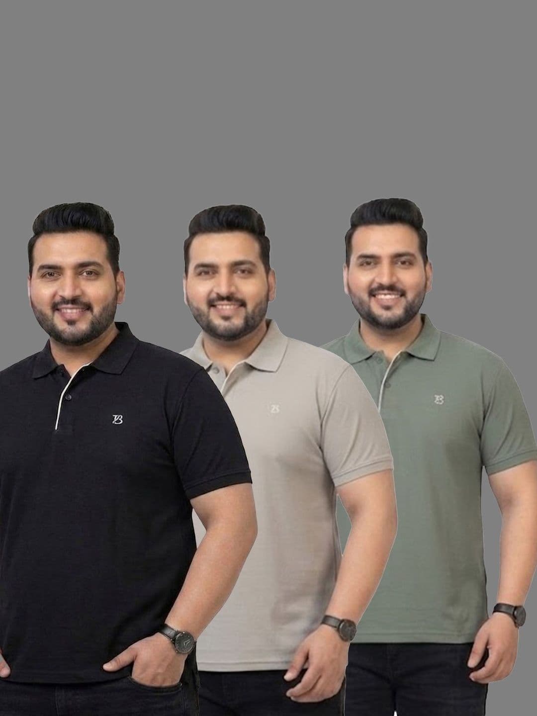 GEE 5 Men Brand Logo 3 Polo Collar Pockets T-shirt - view 1