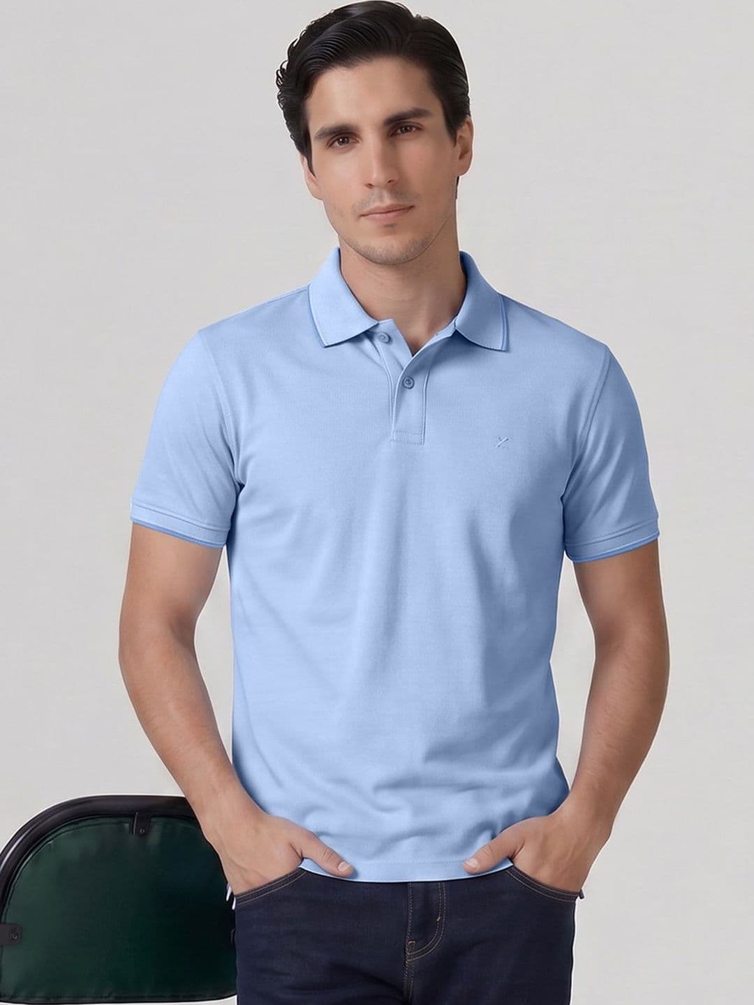 XYXX Men Solid Slim Fit Polo Collar Pure Cotton Tshirt - view 1