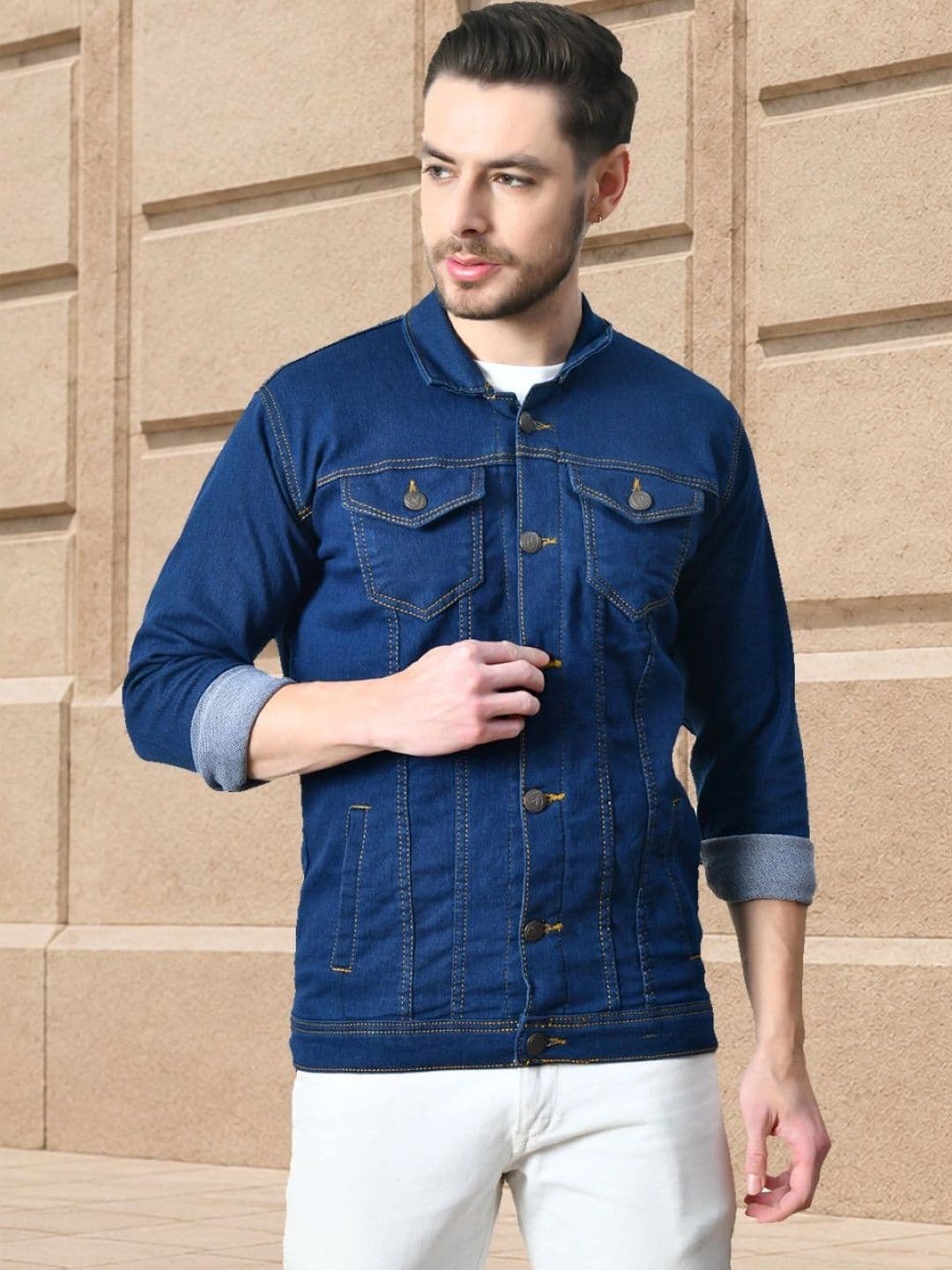 Moda Rapido Men Outdoor Denim Jacket - view 1