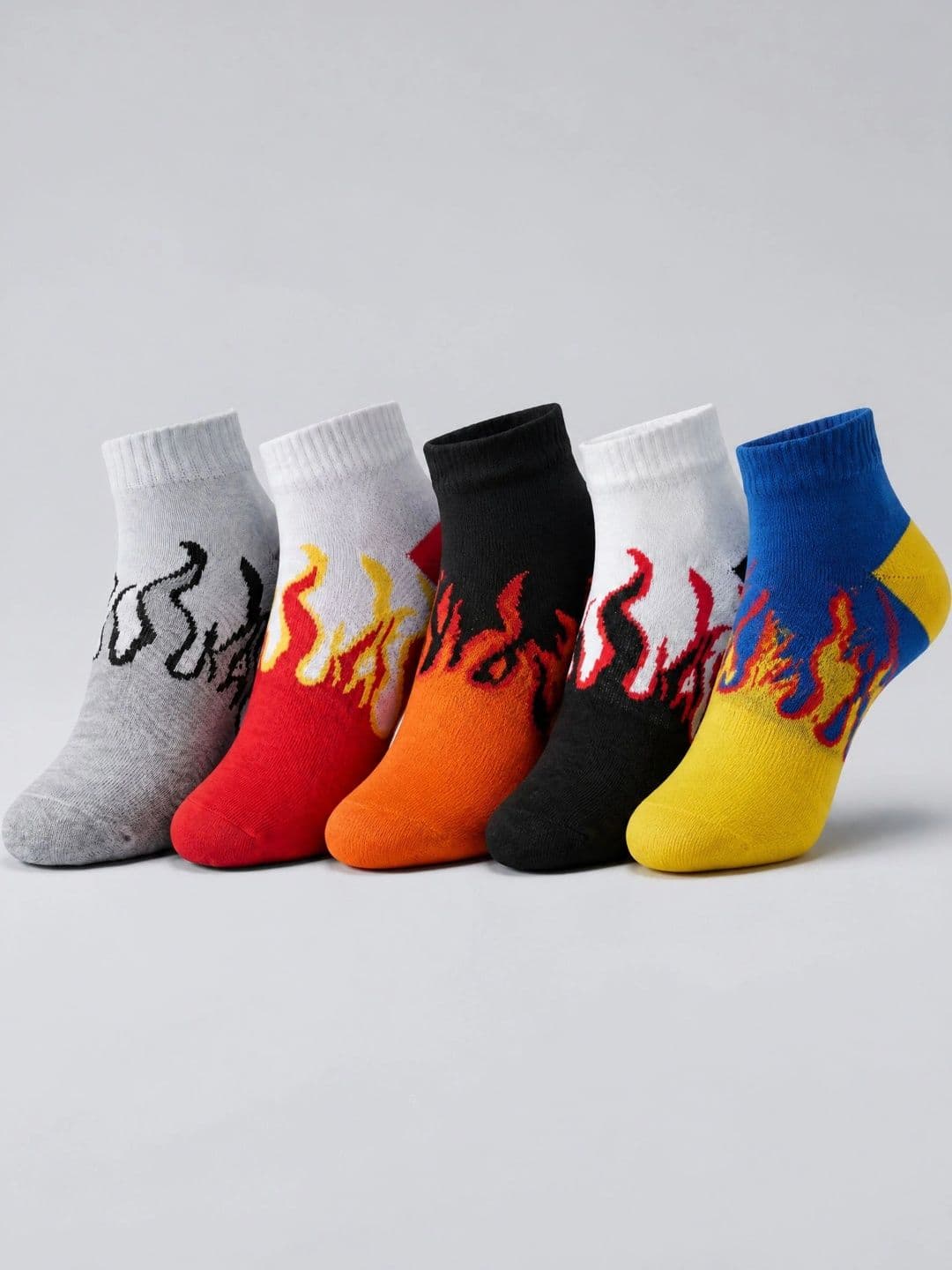 Moda Rapido Men Pack of 5 Cotton Blend Patterned Ankle Length Socks - view 1