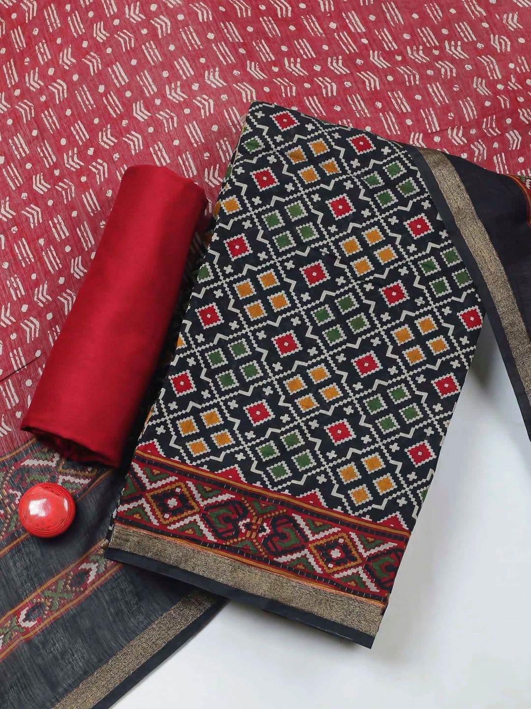 Meena Bazaar Printed Unstitched Dress Material - view 1