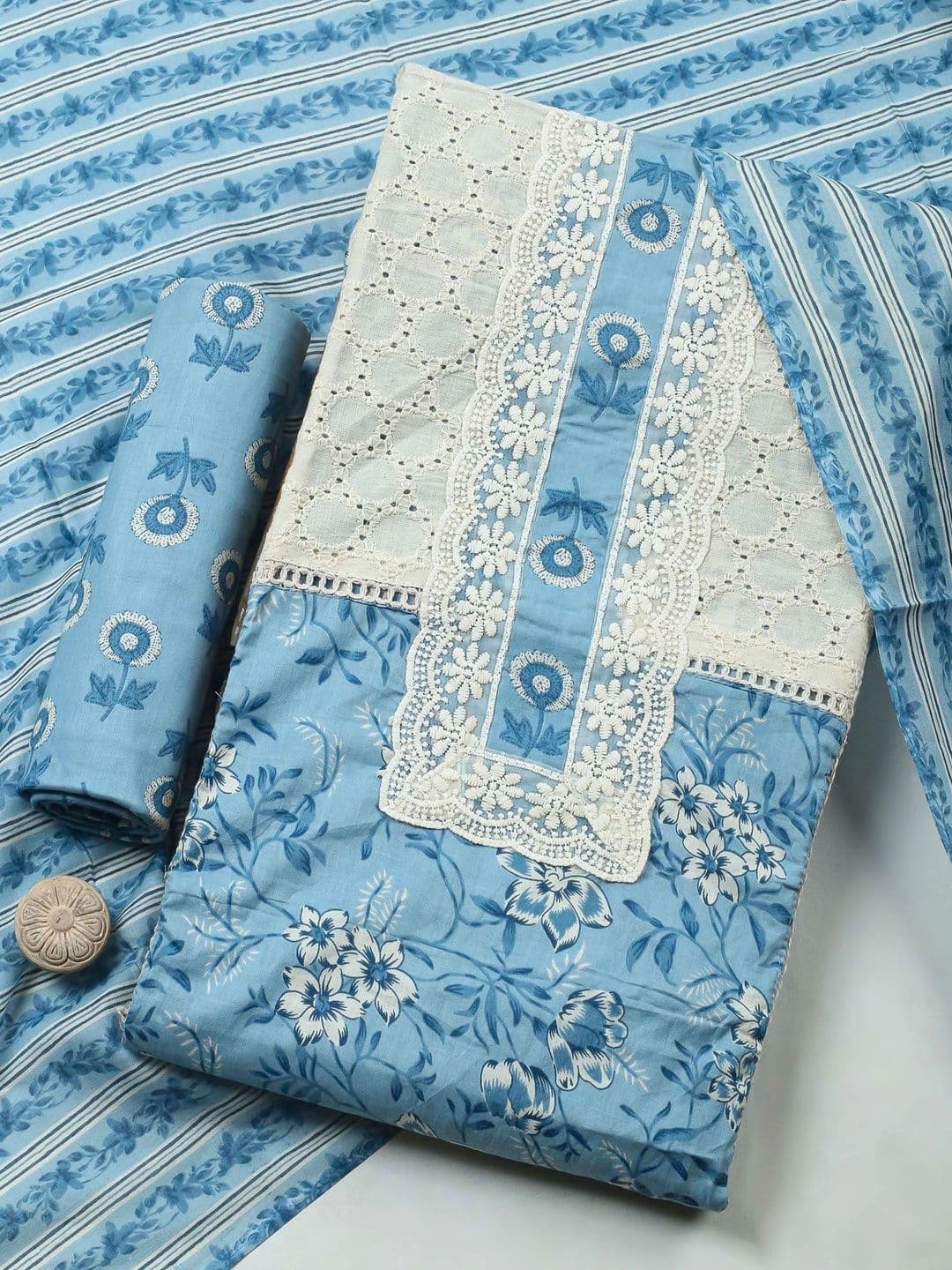 Meena Bazaar Printed Unstitched Dress Material - view 1