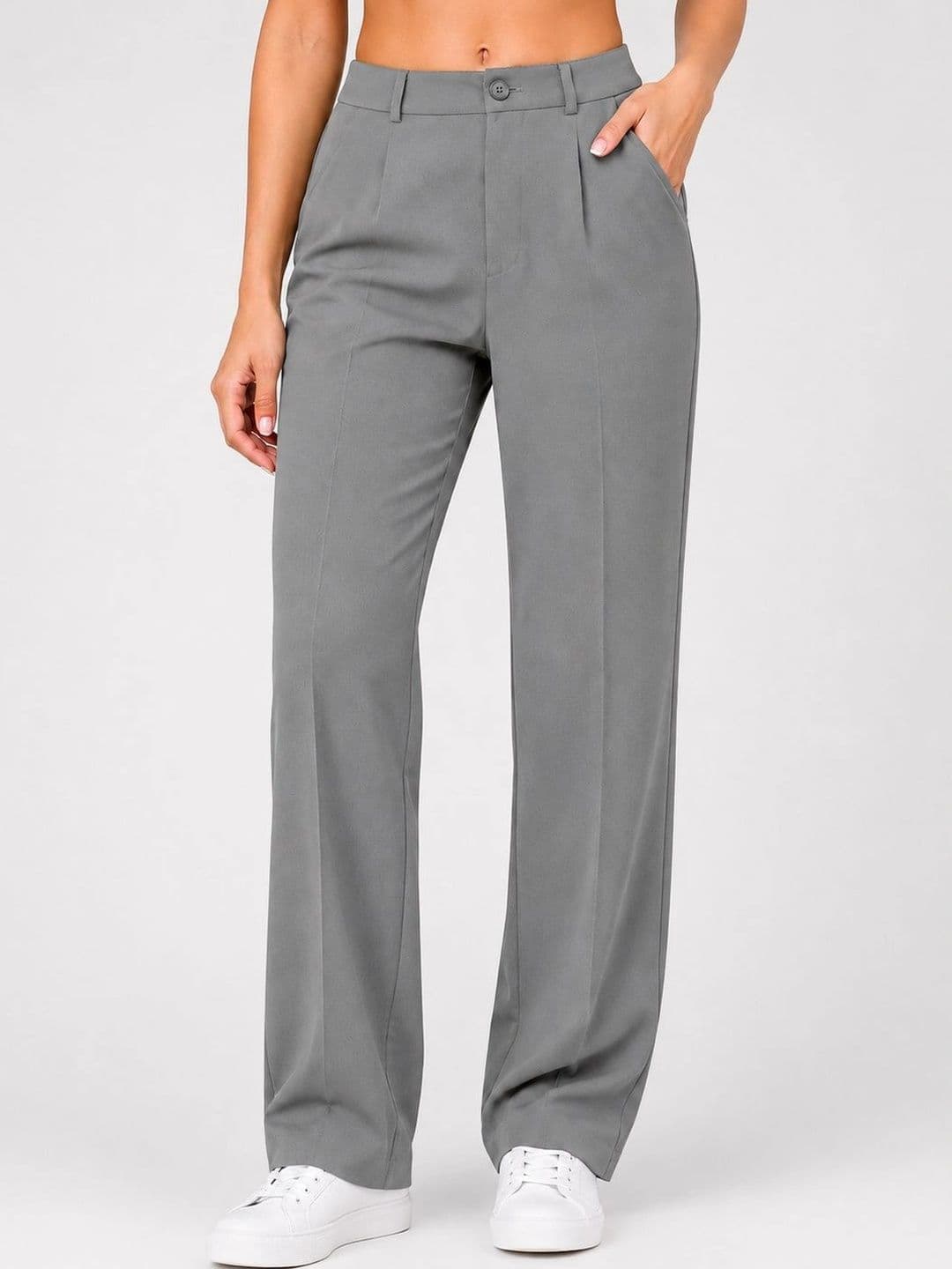 NOCK REGULAR Women Straight Fit High-Rise Pleated Trousers - view 1