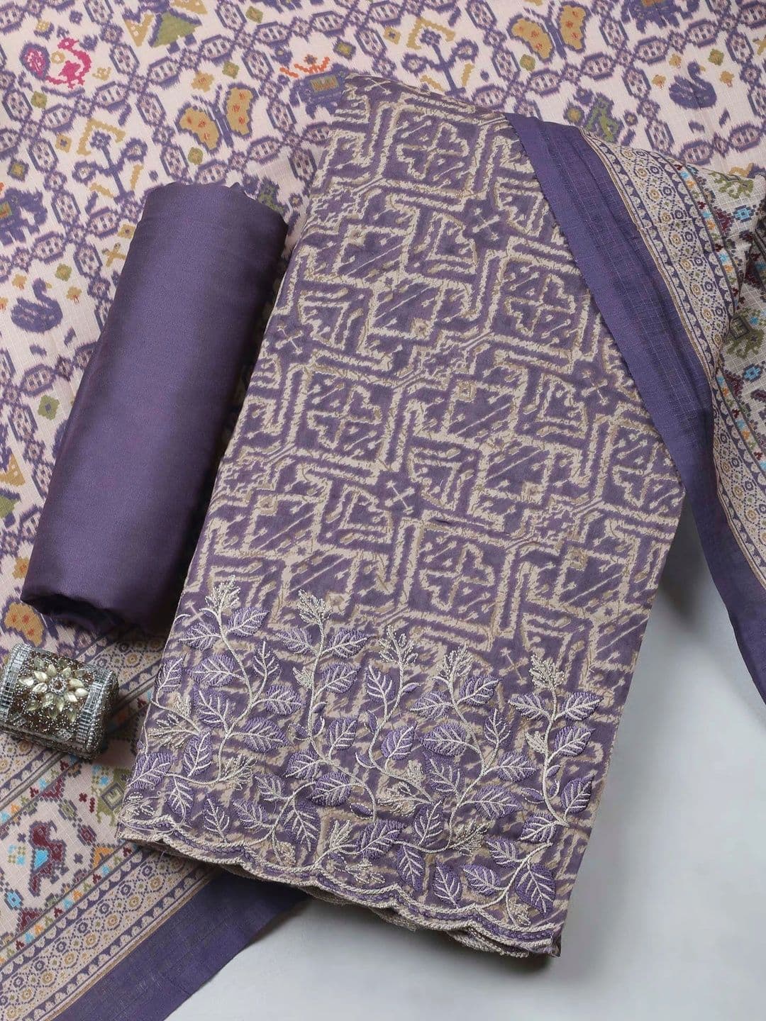 Meena Bazaar Printed Unstitched Dress Material - view 1