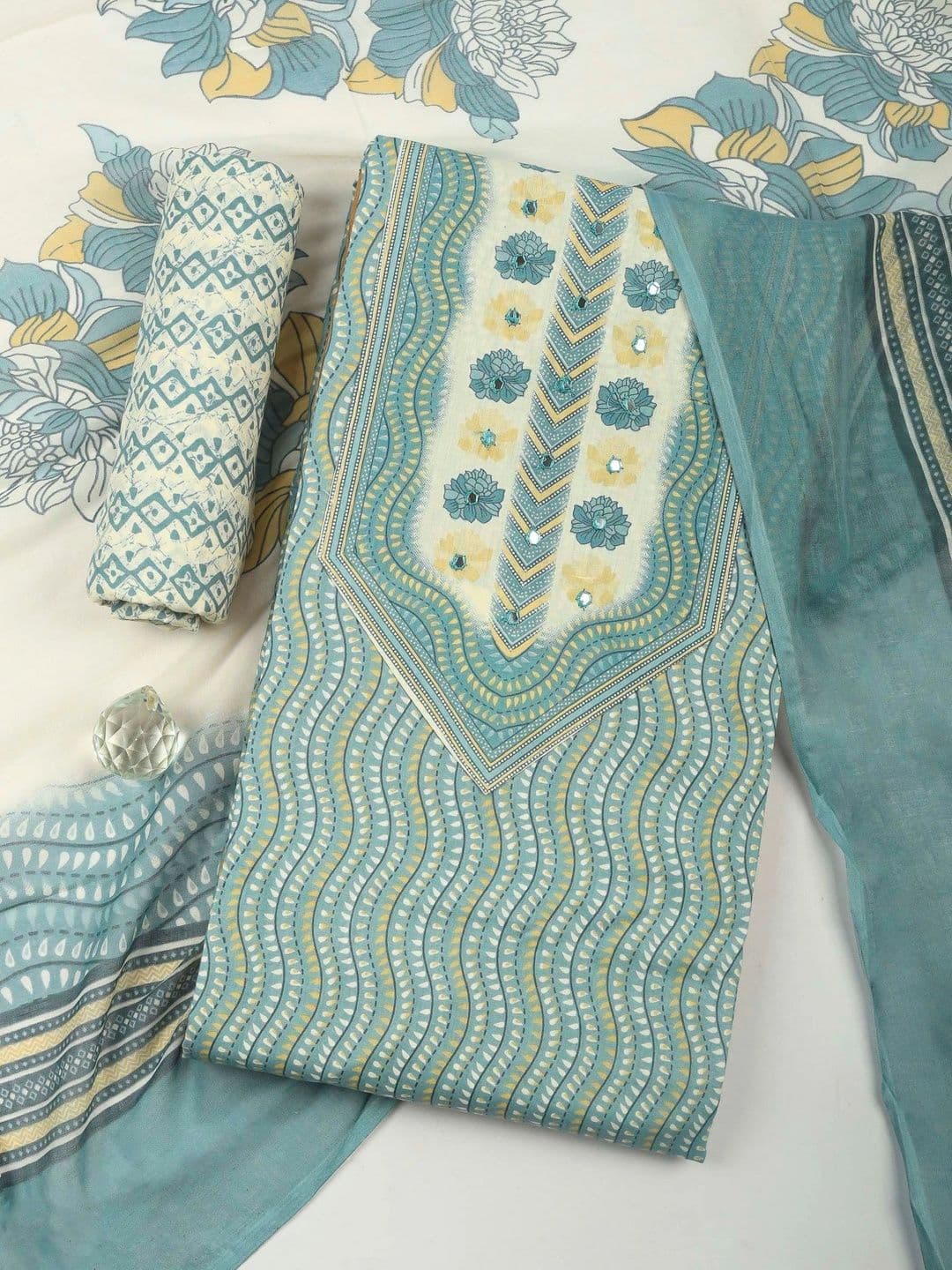 Meena Bazaar Printed Unstitched Dress Material - view 1