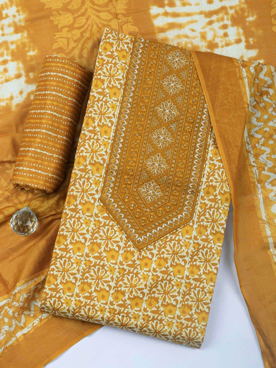 Meena Bazaar Printed Unstitched Dress Material - view 1