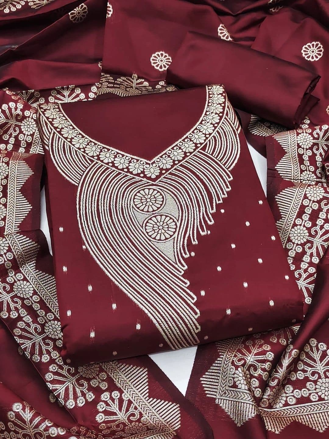 Dhaaga Ghar Art Silk Unstitched Dress Material - view 1