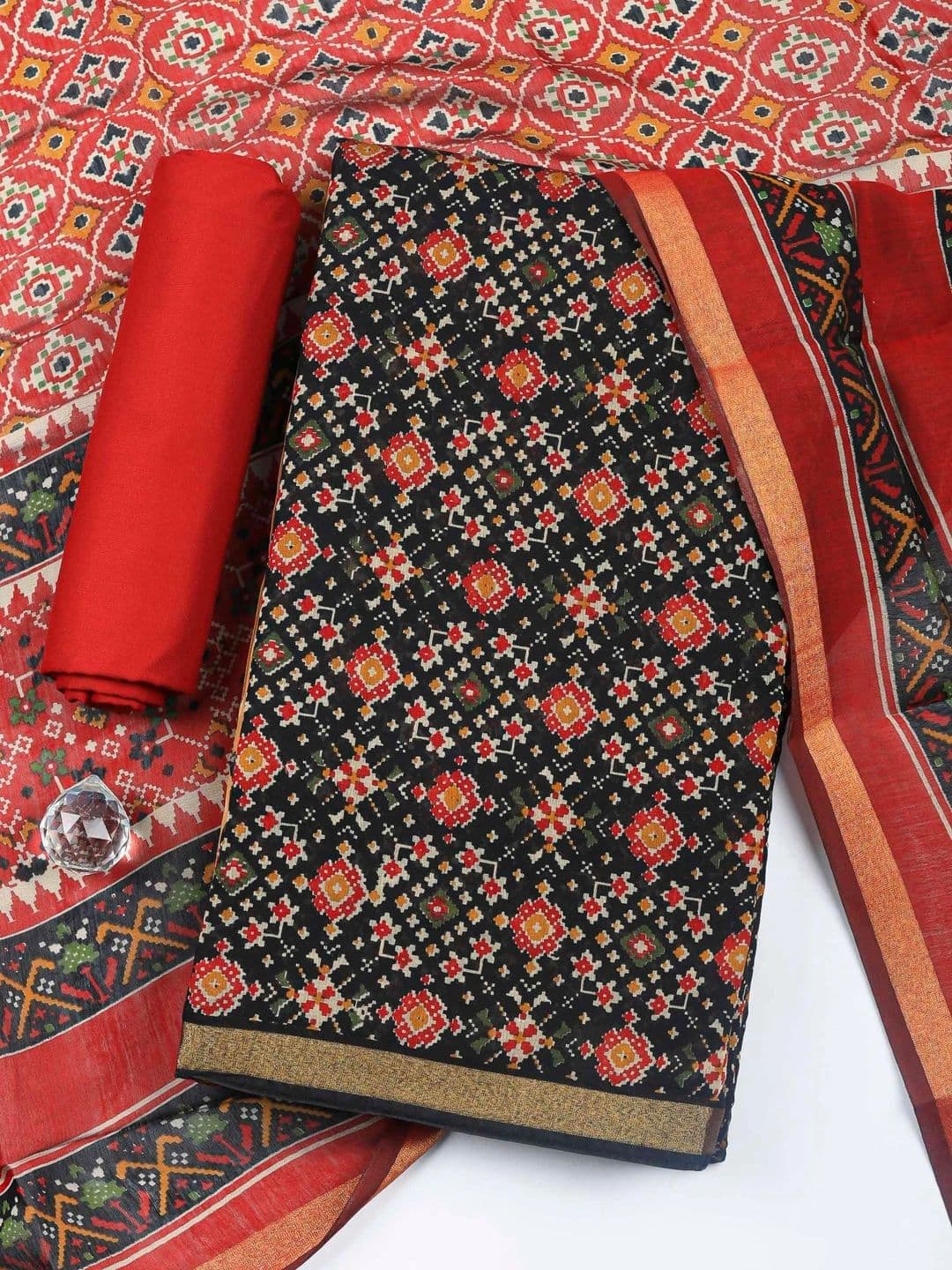 Meena Bazaar Printed Unstitched Dress Material - view 1