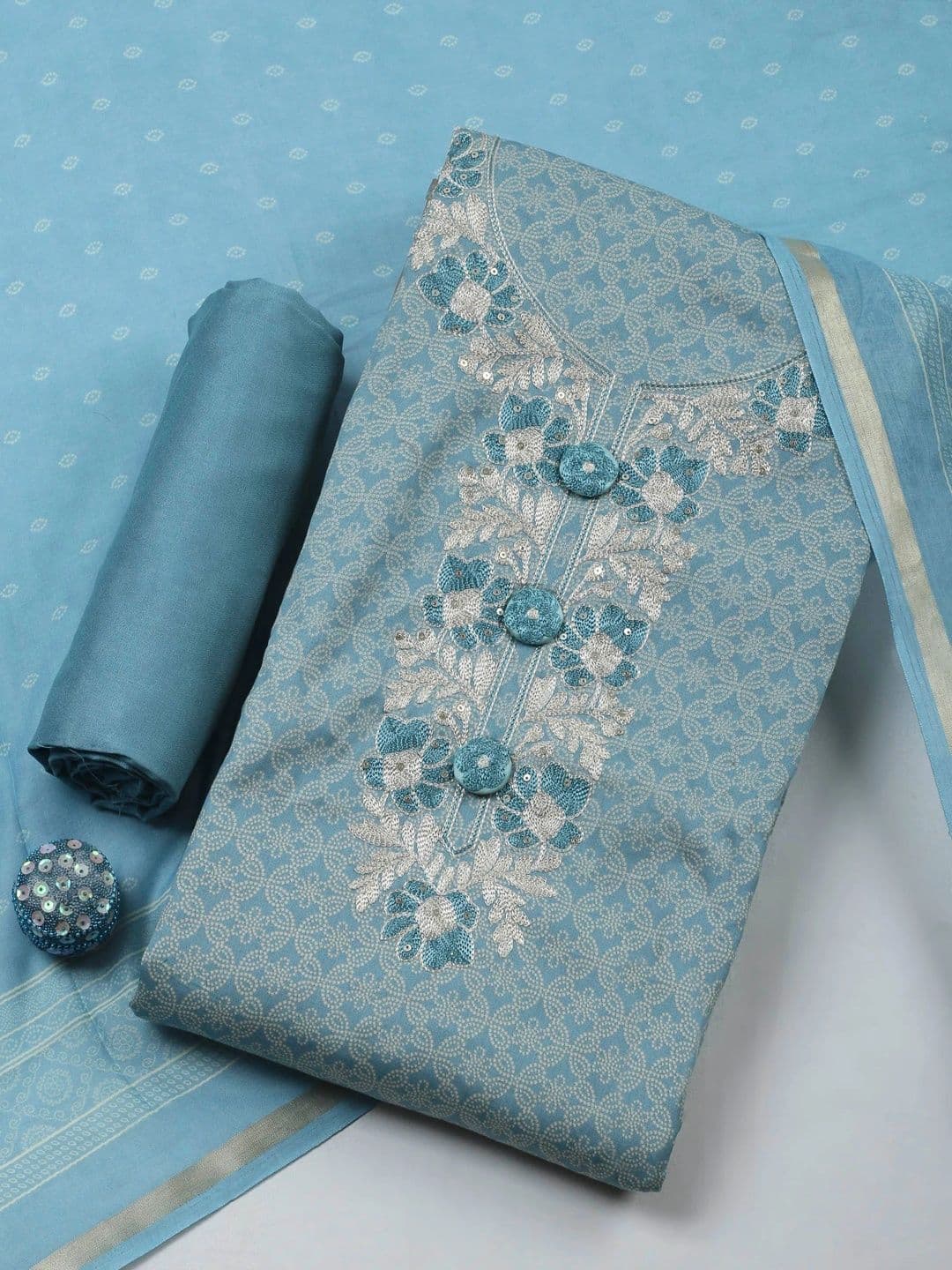 Meena Bazaar Printed Unstitched Dress Material - view 1