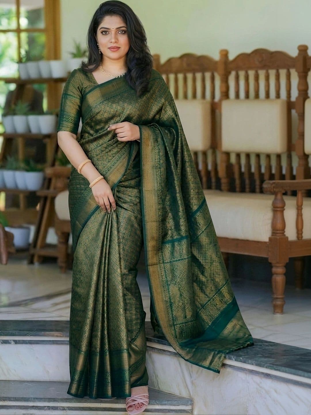 JANOI Woven Design Zari Art Silk Saree - view 1