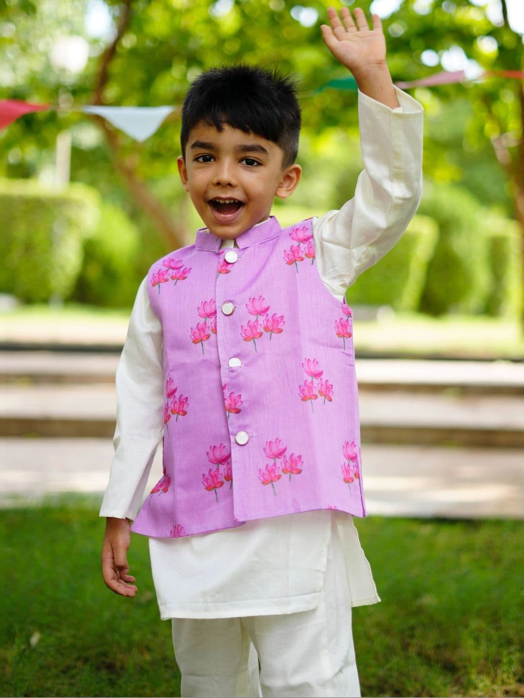 VEENISHII Floral Printed Nehru Jackets - view 1