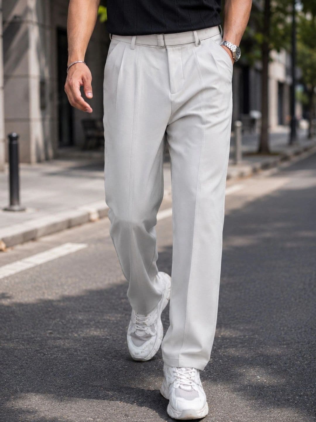 Maniac Men Relaxed Easy Wash Pleated Trousers - view 1