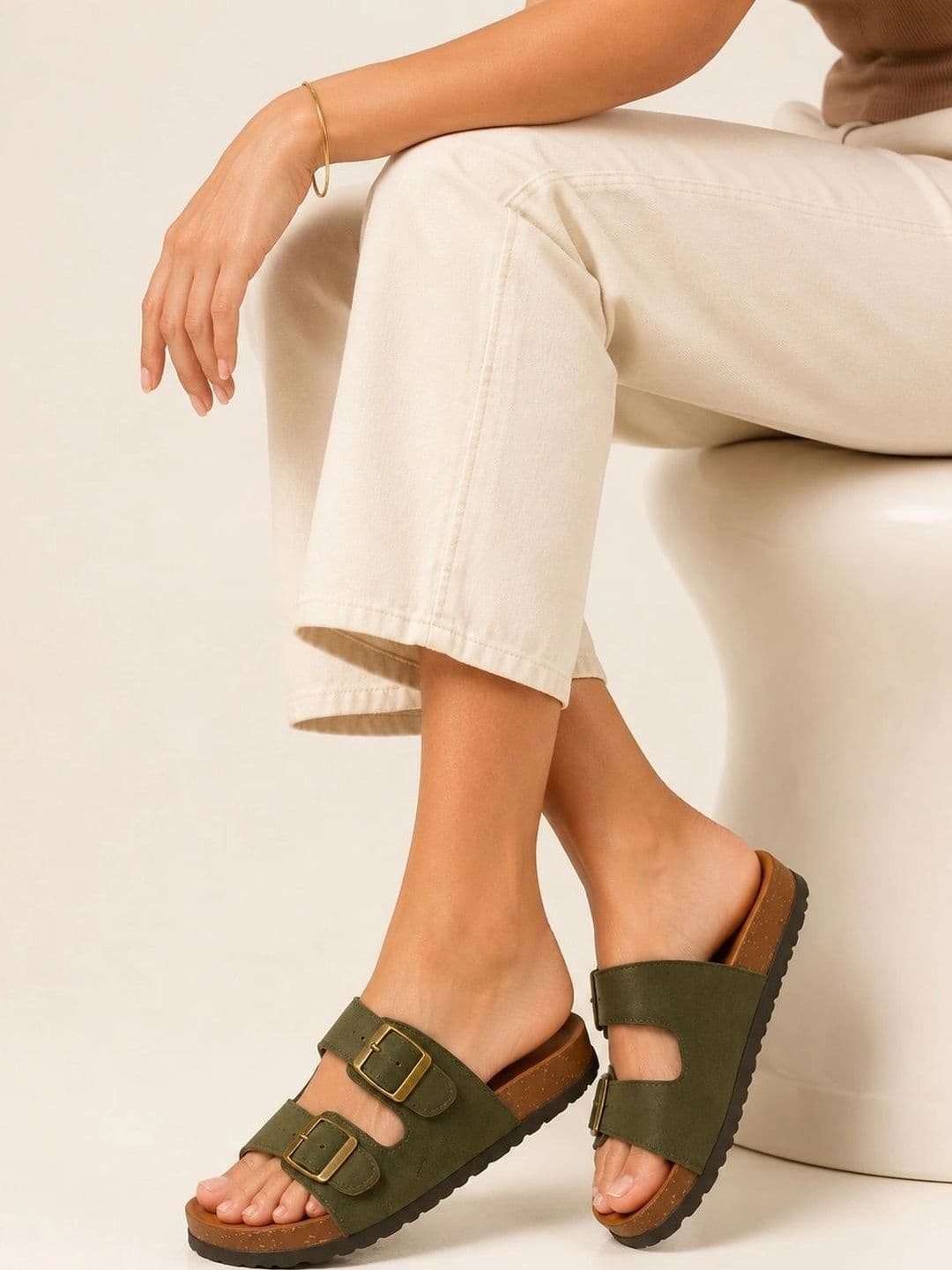 STRASSE PARIS Women Open Toe Flats with Buckles - view 1