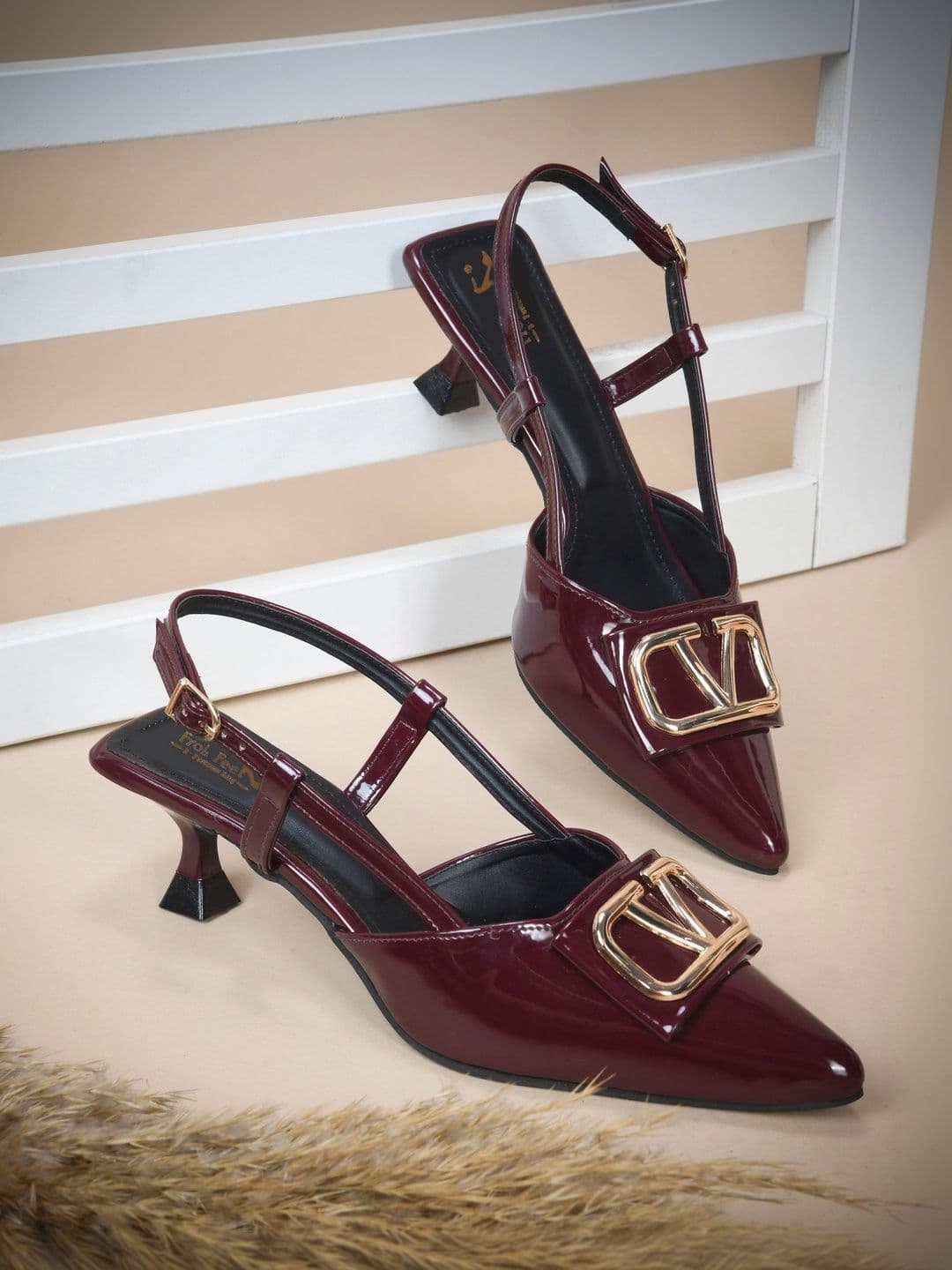 Froh Feet Kitten Pumps with Buckles - view 1