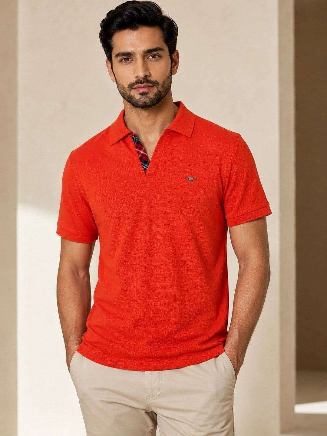 Bonnaty Men Polo Collar Slim Fit T-shirt - view 1