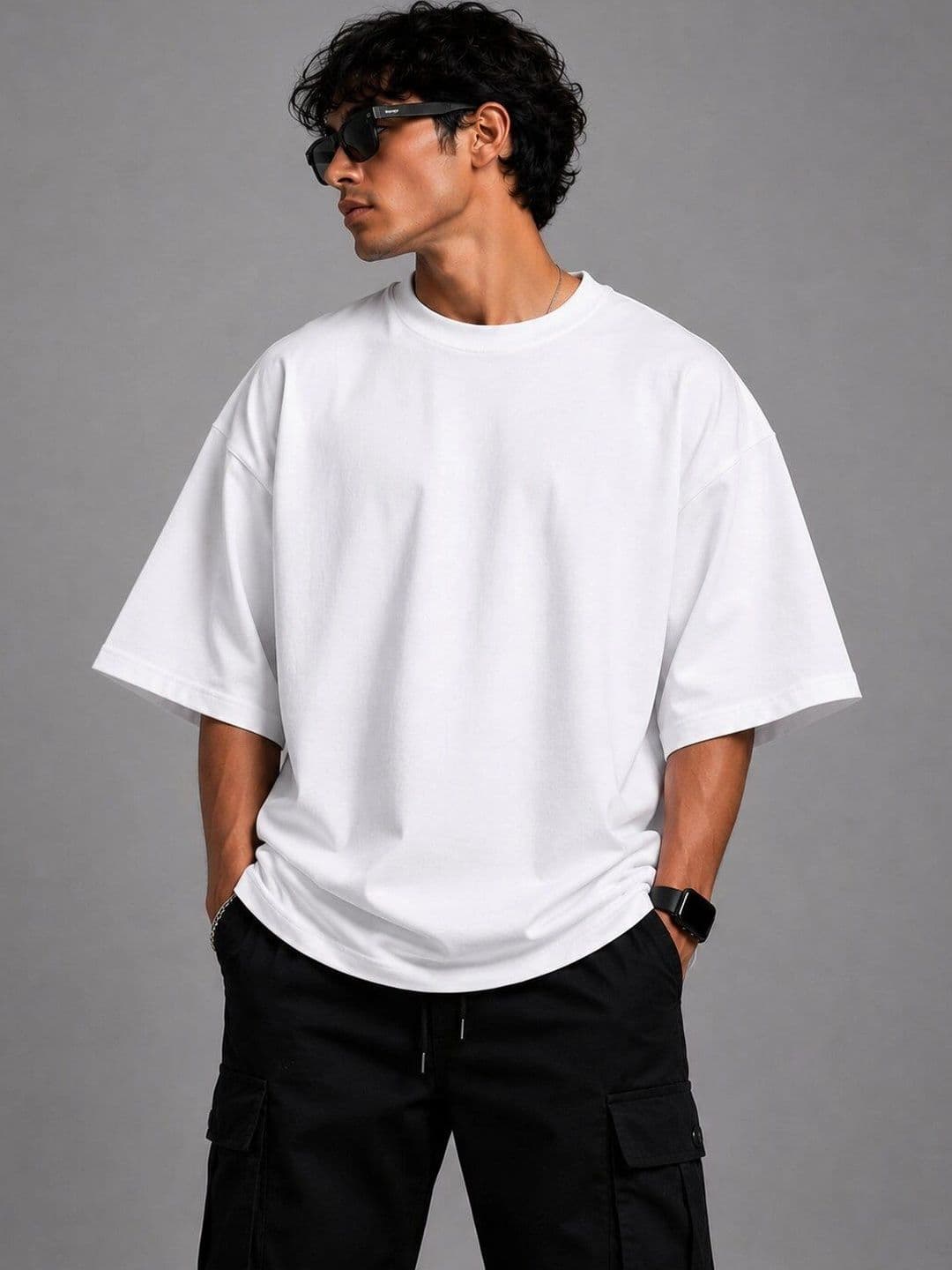 HERE&NOW Men Typography Printed Drop-Shoulder Sleeves T-shirt - view 1