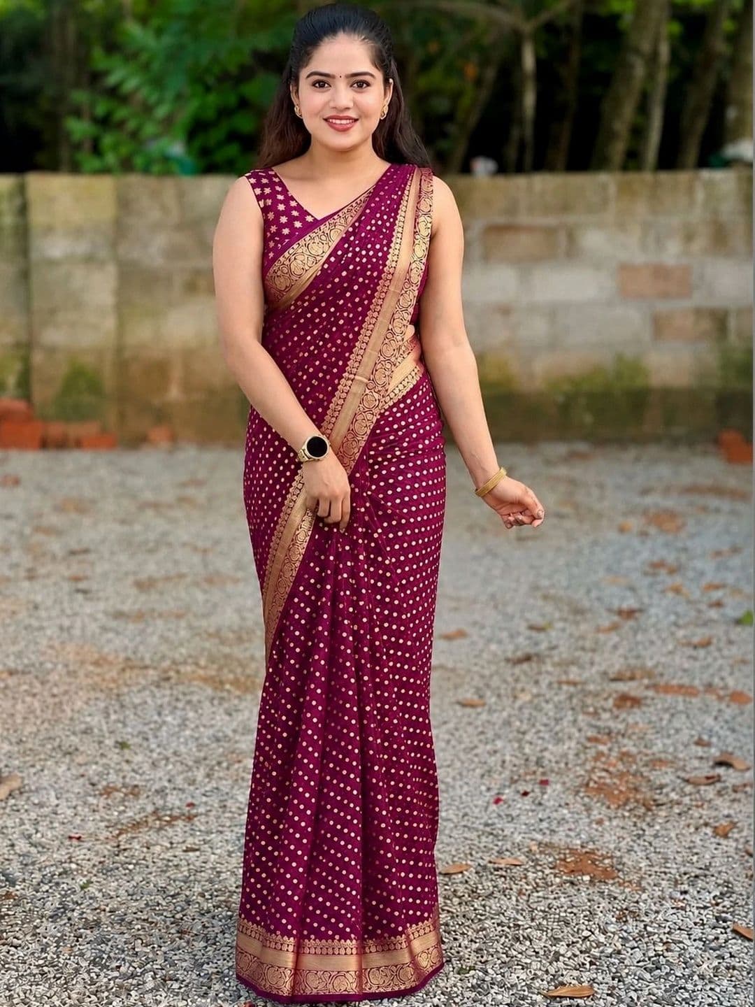 Moda Rapido Woven Design Zari Silk Blend Kanjeevaram Saree - view 1