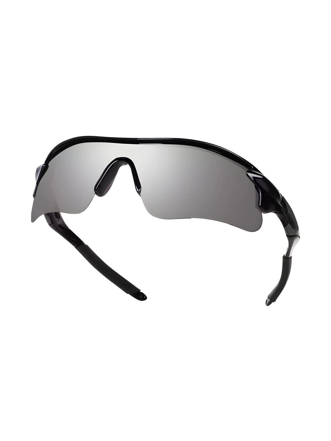 SPADEACES Unisex Mirrored Lens & Black Sports Sunglasses with - view 1
