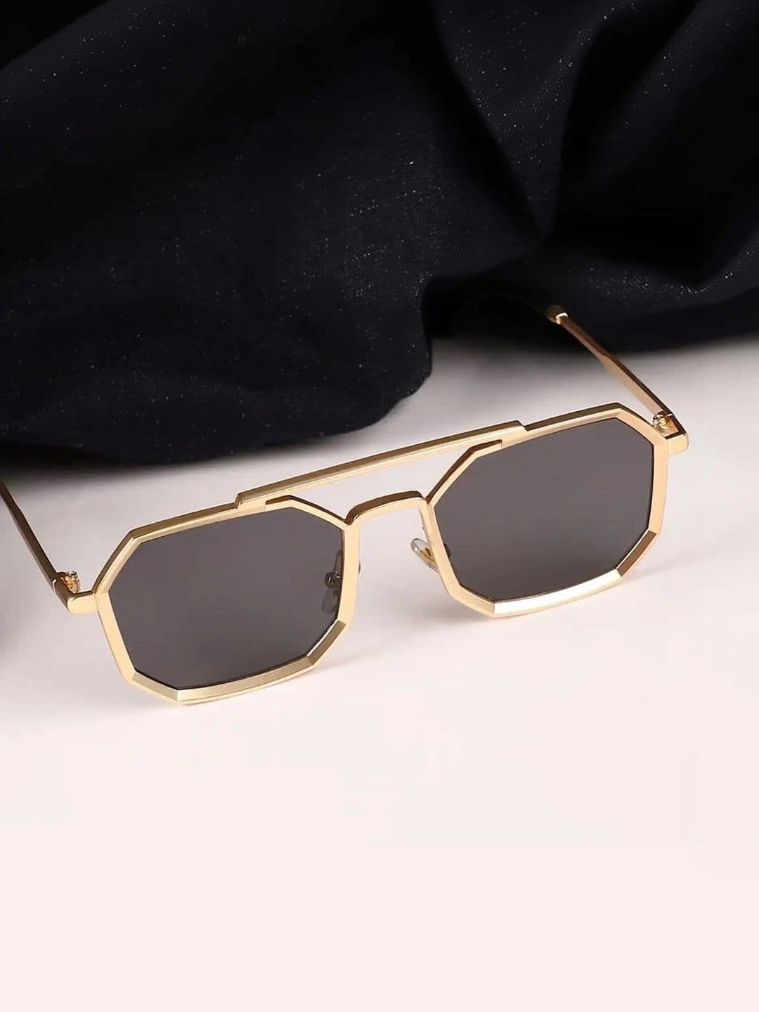 YOUTH CLUB Unisex Grey Lens & Gold-Toned Other Sunglasses with - view 1