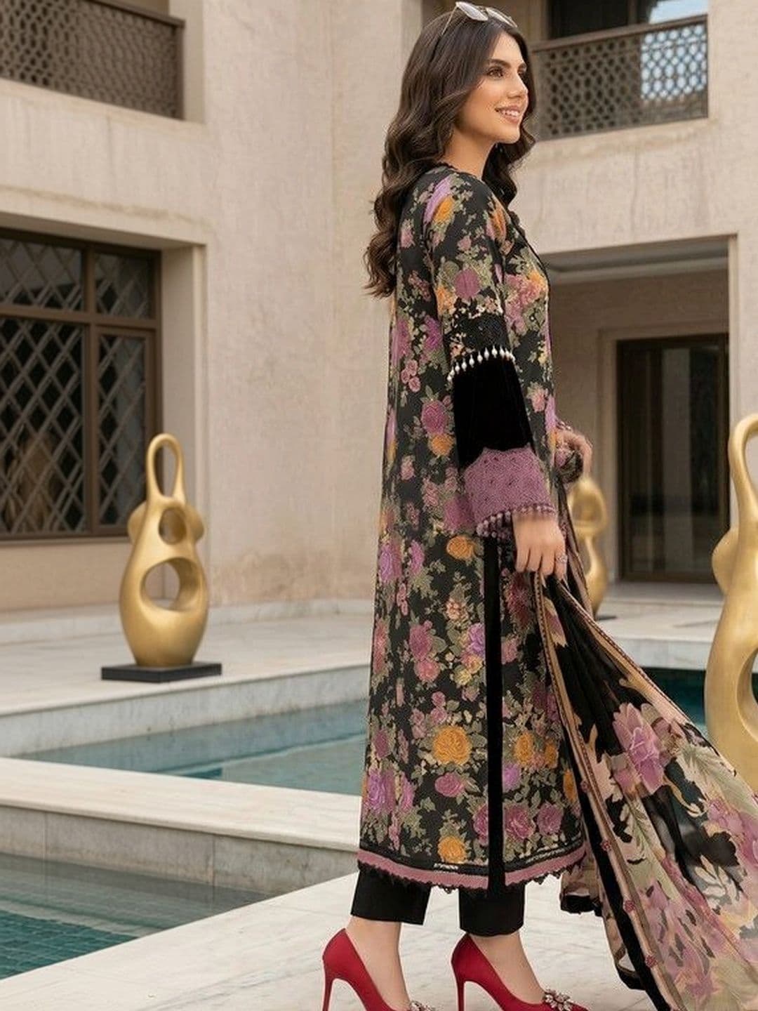 ShEmpire Printed Pure Cotton Unstitched Dress Material - view 1