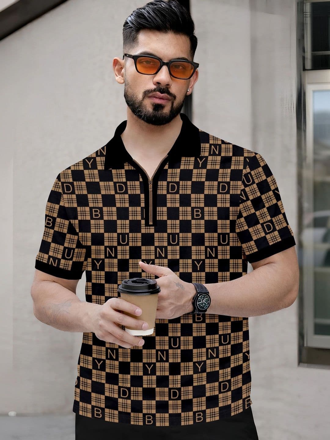 Moda Rapido Men Printed Polo Collar T-shirt - view 1