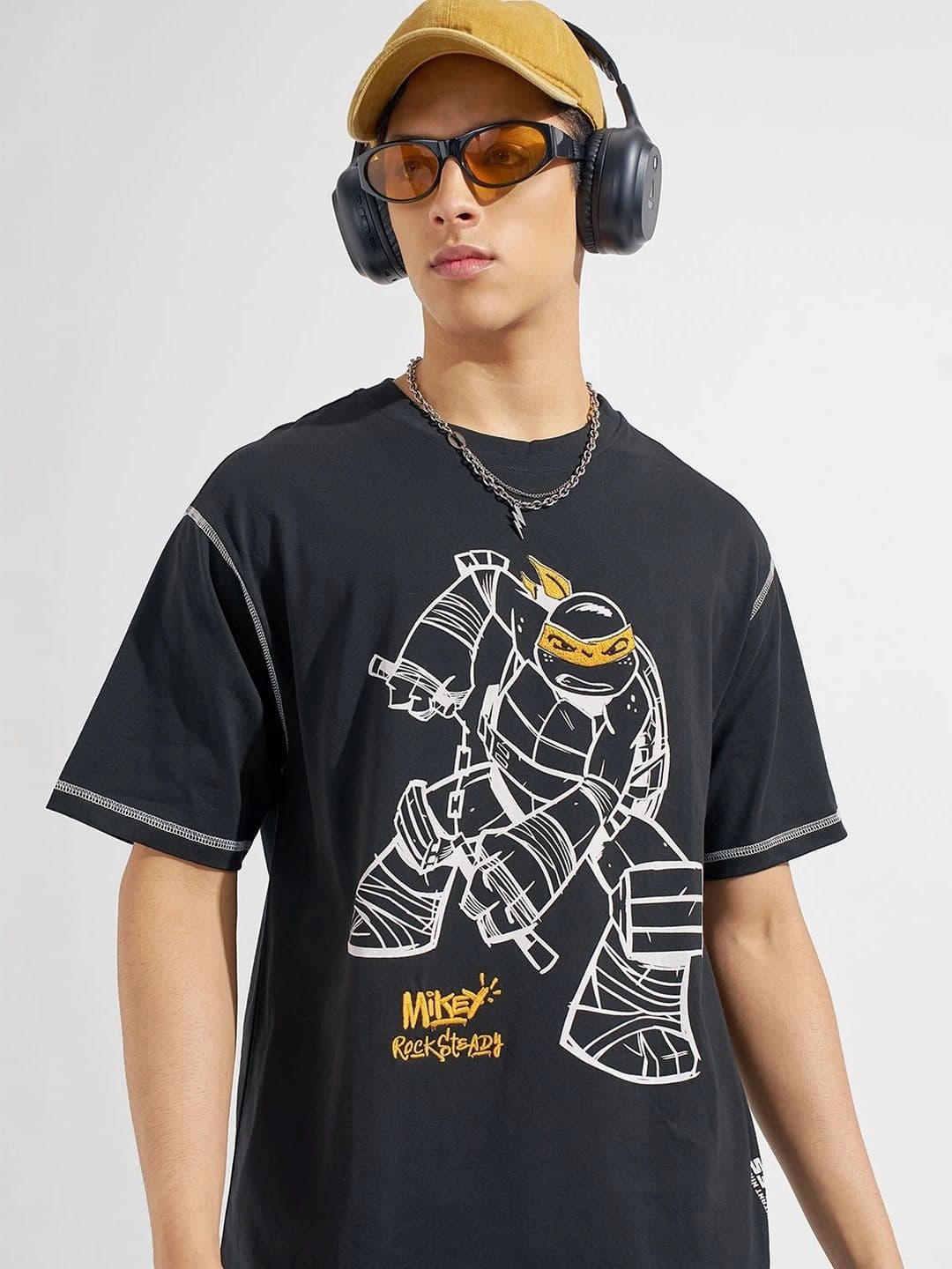 HIGHLANDER Men Ninja Hattori Printed Drop-Shoulder Sleeves T-shirt - view 1