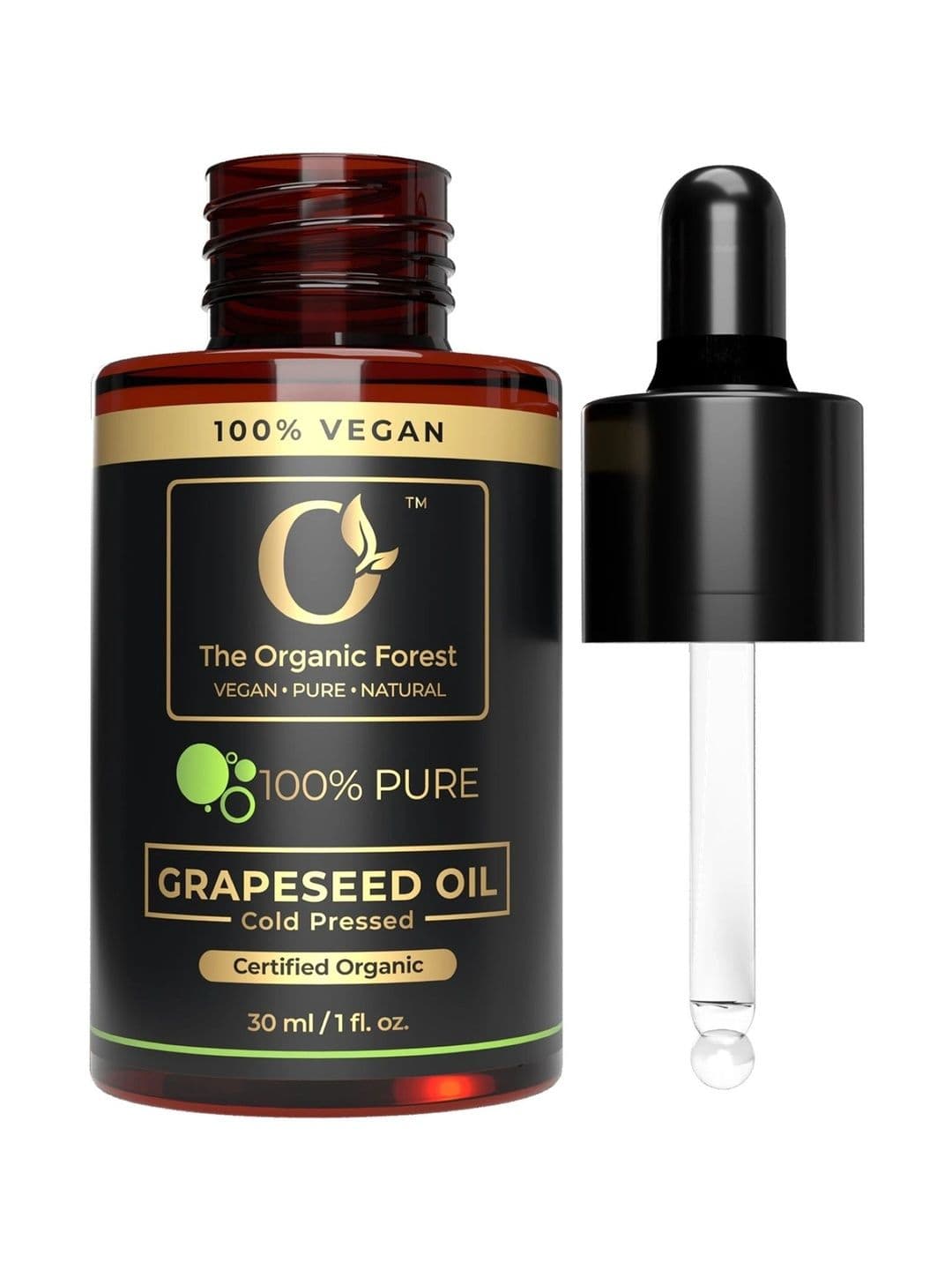 The Organic Forest Cold Pressed Grapeseed Oil For Hair Growth & Skin Moisturizer-30 ml - view 1