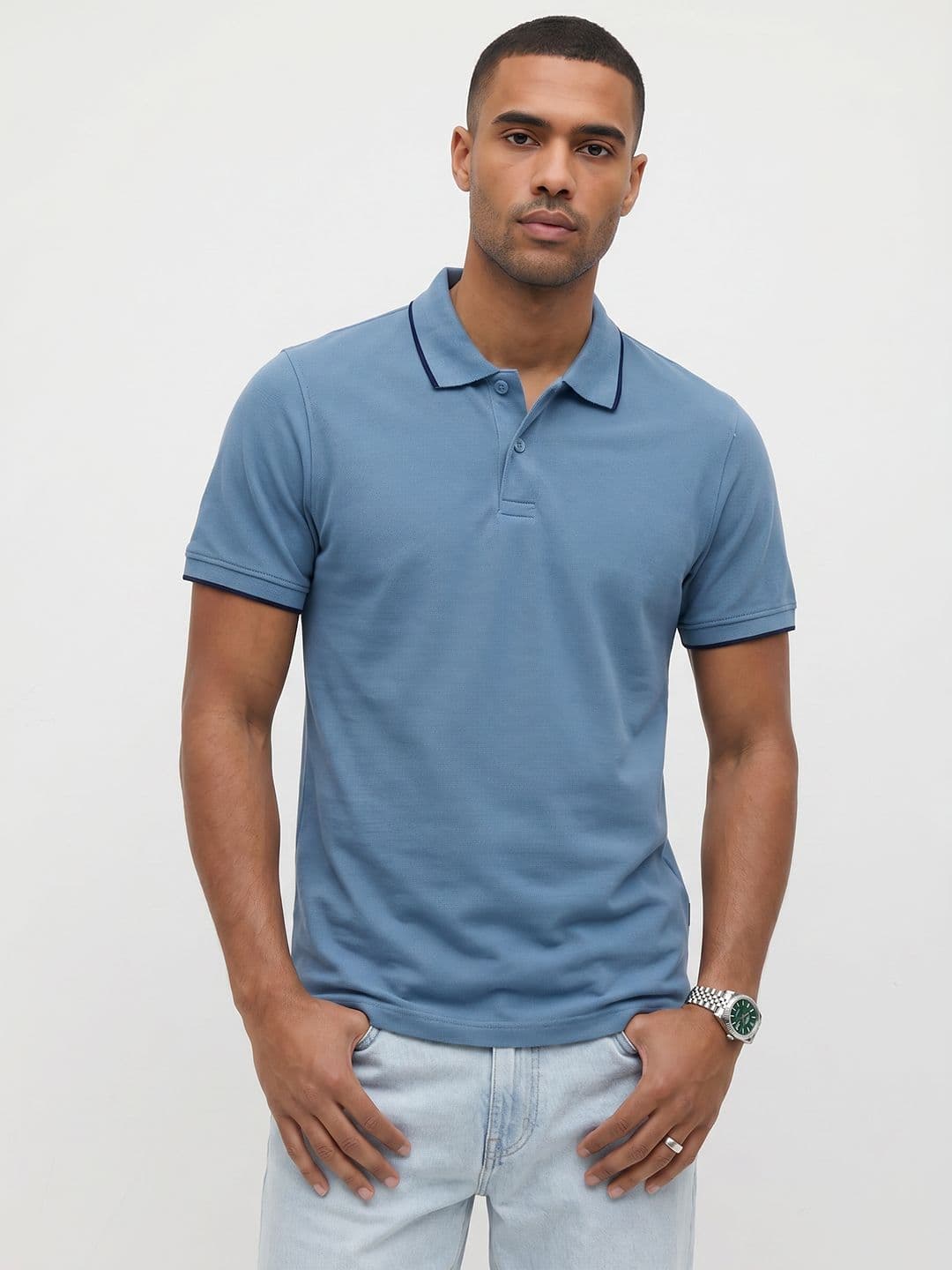 The Roadster Life Co. Polo Collar Pure Cotton T-shirt - view 1
