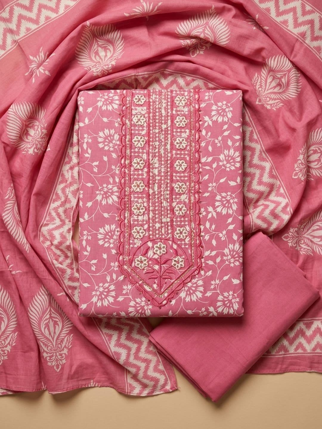 Meena Bazaar Printed Unstitched Dress Material - view 1