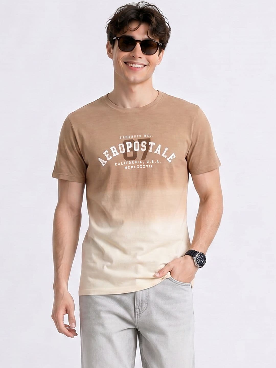 Aeropostale Brand Logo Printed Pure Cotton T-shirt - view 1